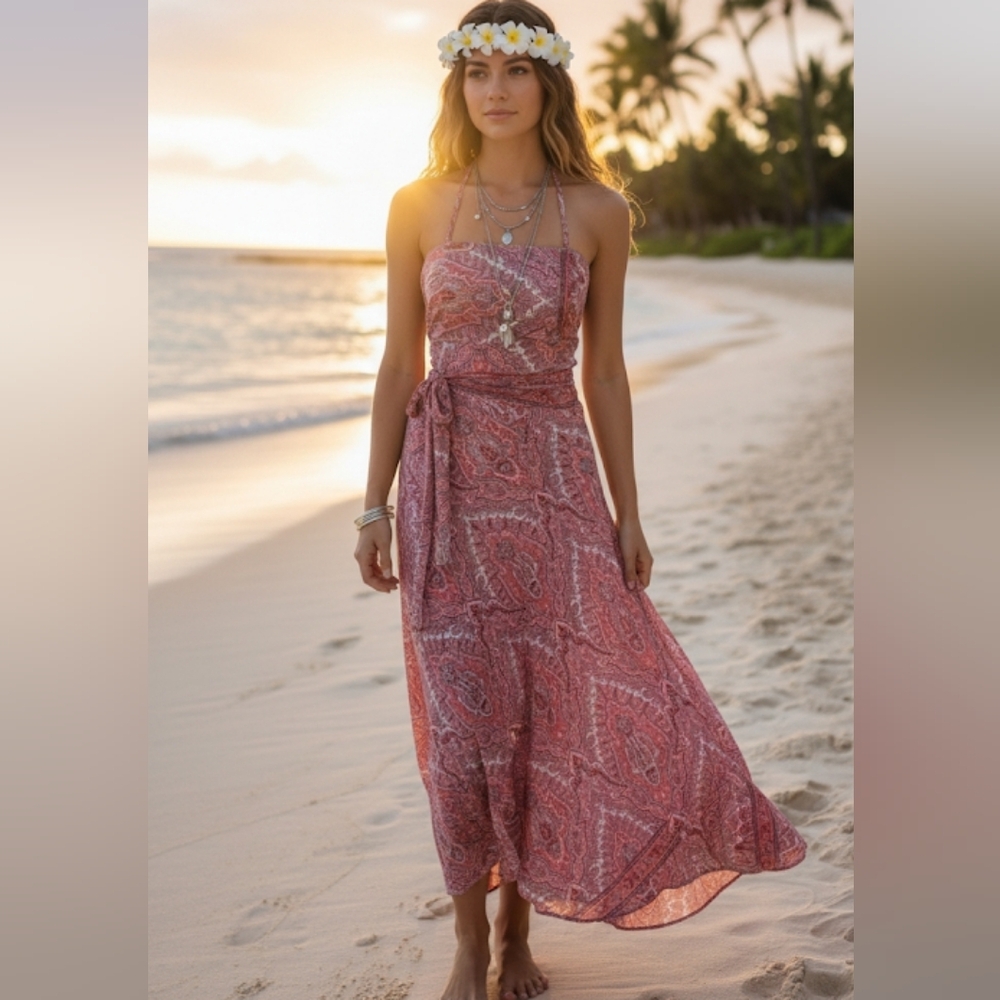 Sun + Soul Zyanda Silk Wrap Dress One Size